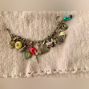 Vintage Juicy Couture Silver Charm Bracelet with 12 Charms